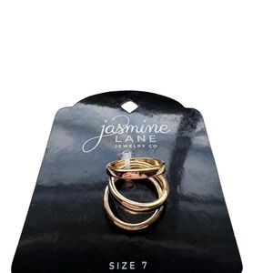 Jasmine Lane Gold Stackable Trio Ring - Size 7